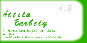 attila barbely business card